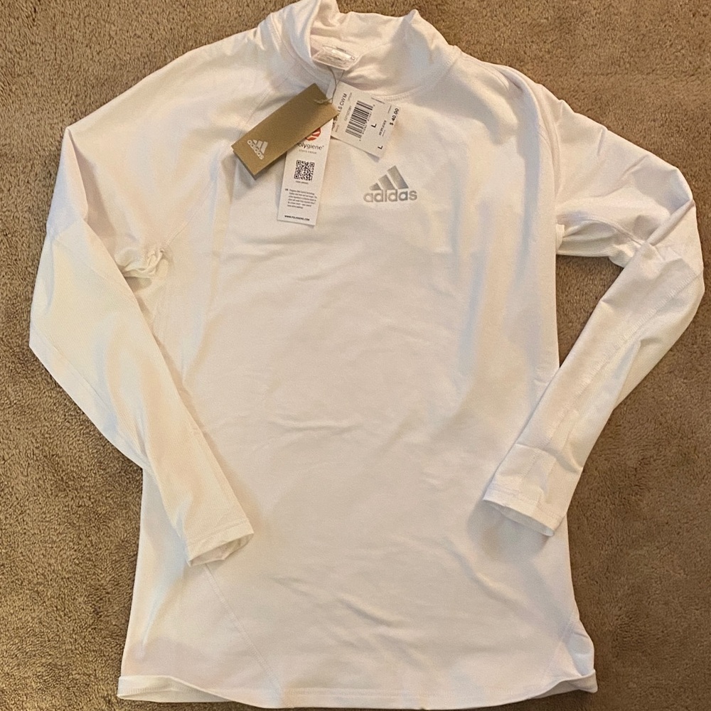Adidas White Performance Long Sleeve Top